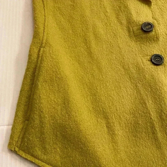 Cut Loose Women’s Vest Wool Boucle Green Buttons Pockets Lapel M-L - Picture 13 of 14